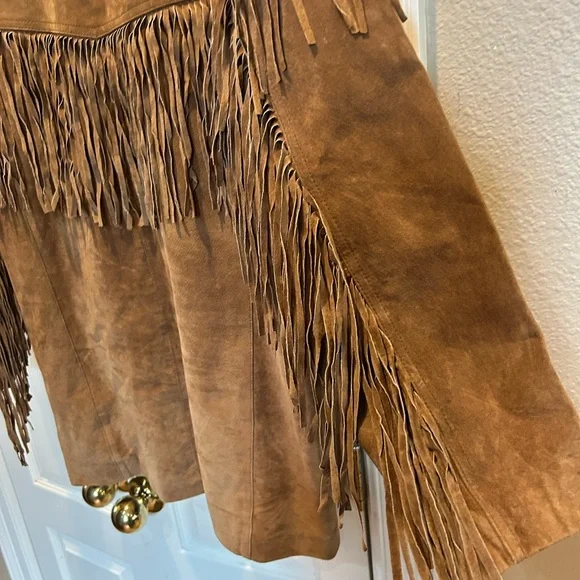 Accents women’s small fringe, leather cowgirl rodeo jacket - Picture 5 of 10